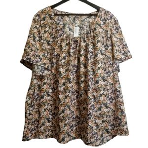 New Penningtons Polyester Floral Print Women's Top Size 4x